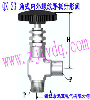 QZ-23 ʽݼyyQZ-23 Femals Screw-Males Screw Angle Pattern Wall-separting Needle Valve
